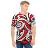 Maori Kowhaiwhai Tribal Polynesian Print Men's T-Shirt
