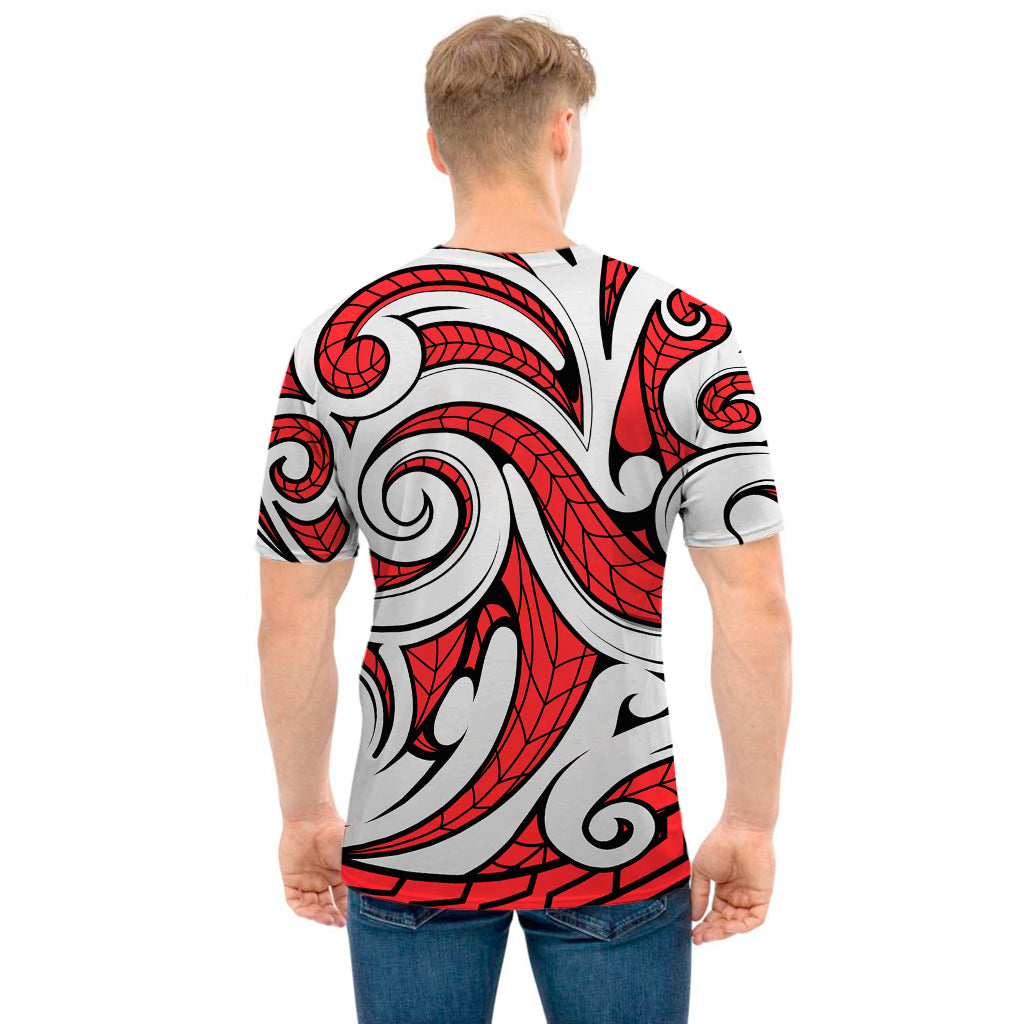 Maori Kowhaiwhai Tribal Polynesian Print Men's T-Shirt