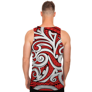 Maori Kowhaiwhai Tribal Polynesian Print Men's Tank Top