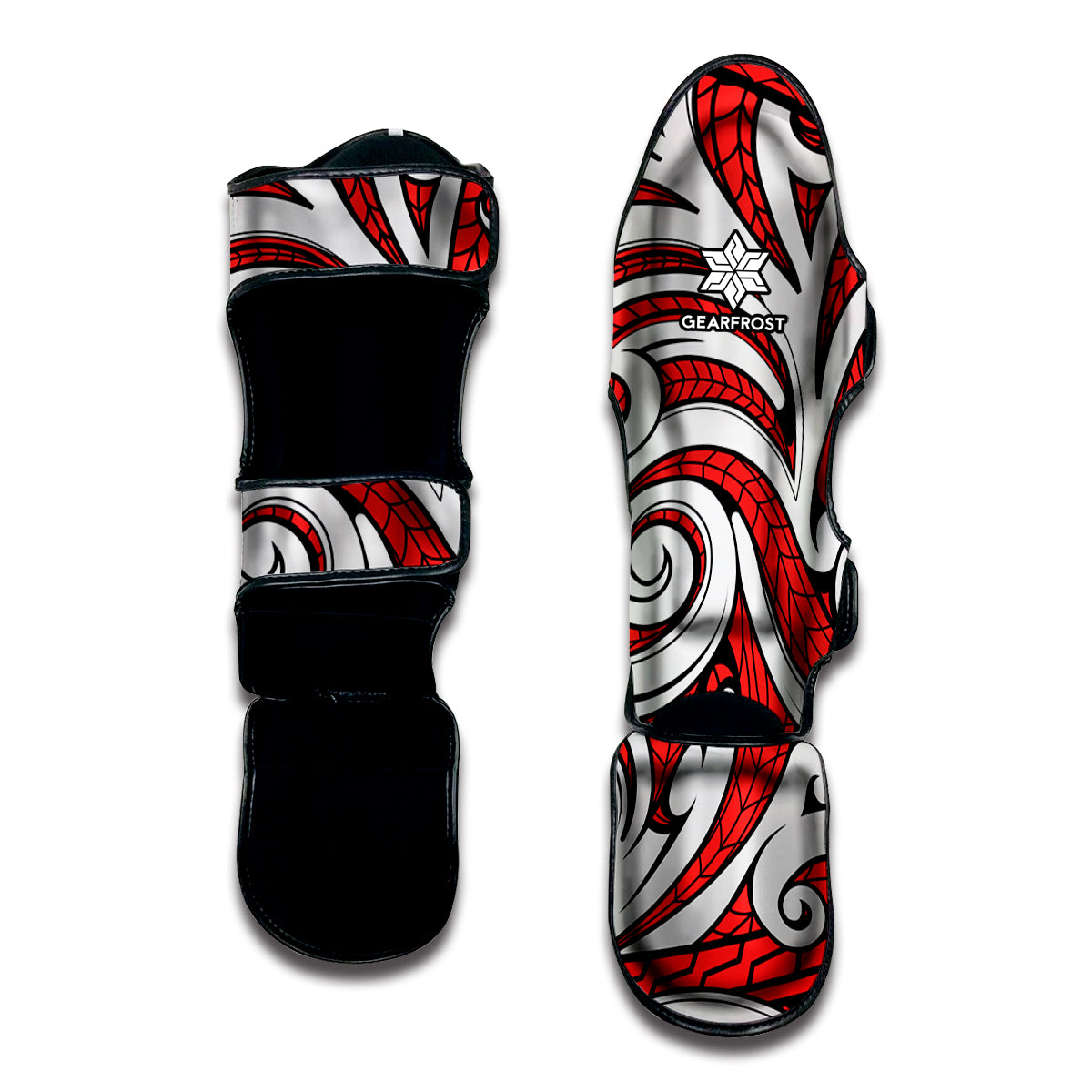 Maori Kowhaiwhai Tribal Polynesian Print Muay Thai Shin Guard