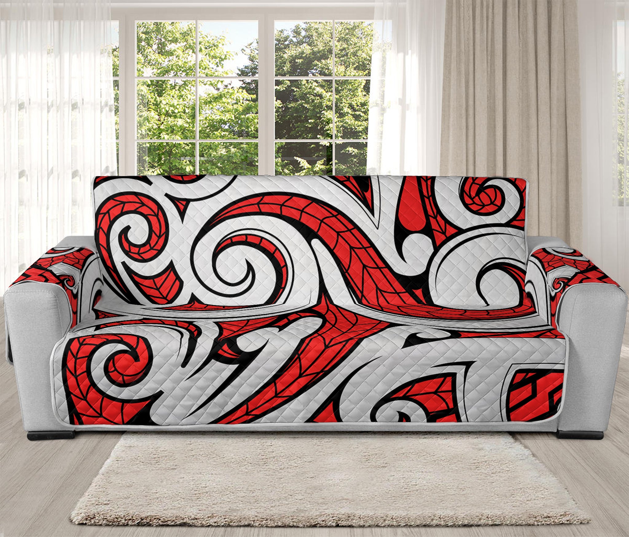 Maori Kowhaiwhai Tribal Polynesian Print Oversized Sofa Protector