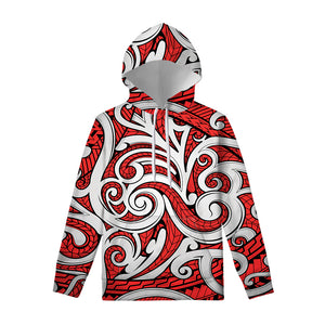 Maori Kowhaiwhai Tribal Polynesian Print Pullover Hoodie