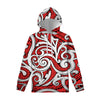 Maori Kowhaiwhai Tribal Polynesian Print Pullover Hoodie