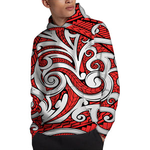 Maori Kowhaiwhai Tribal Polynesian Print Pullover Hoodie