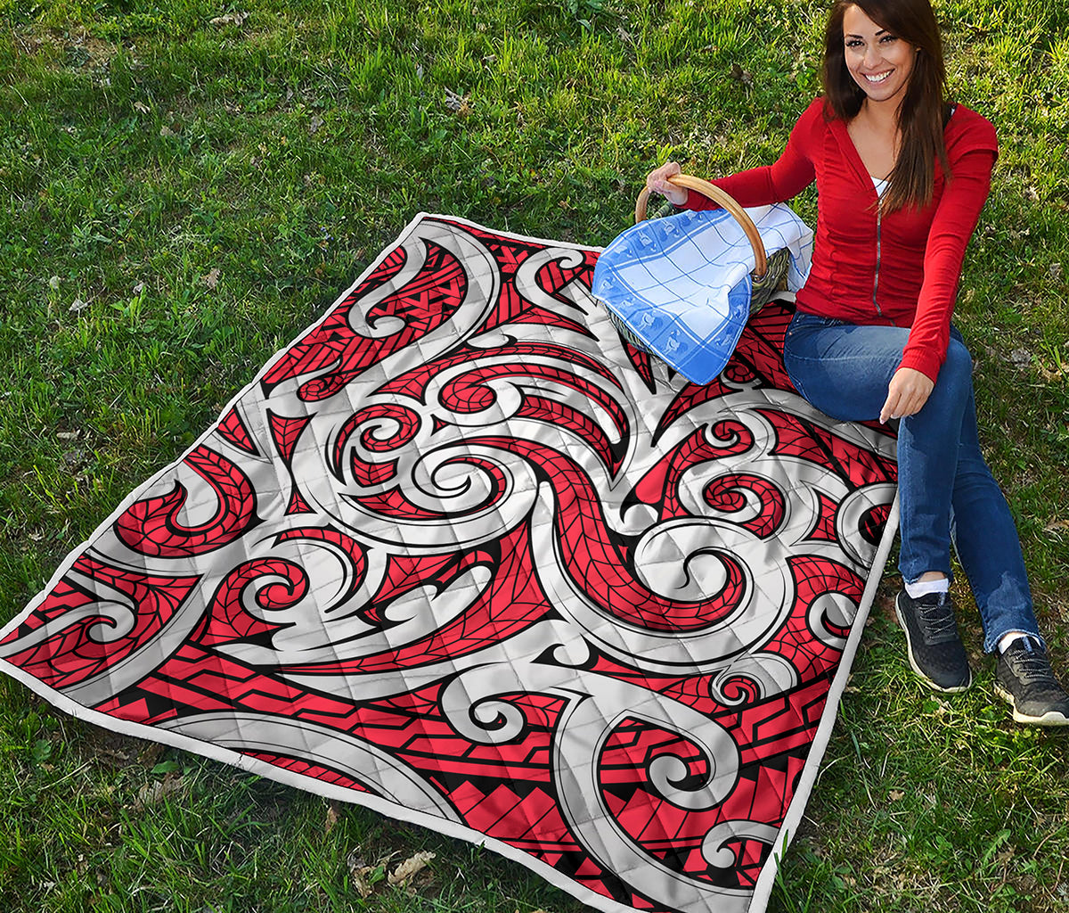 Maori Kowhaiwhai Tribal Polynesian Print Quilt