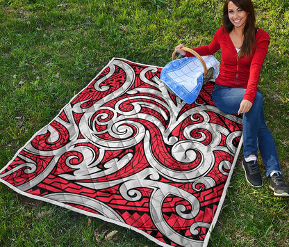 Maori Kowhaiwhai Tribal Polynesian Print Quilt