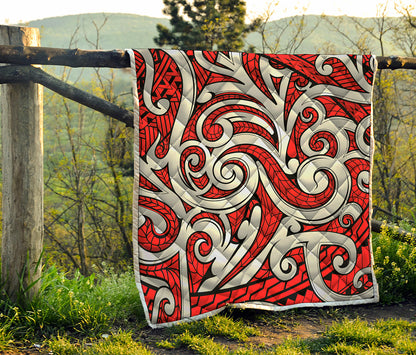 Maori Kowhaiwhai Tribal Polynesian Print Quilt