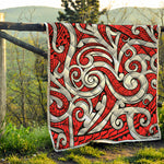 Maori Kowhaiwhai Tribal Polynesian Print Quilt
