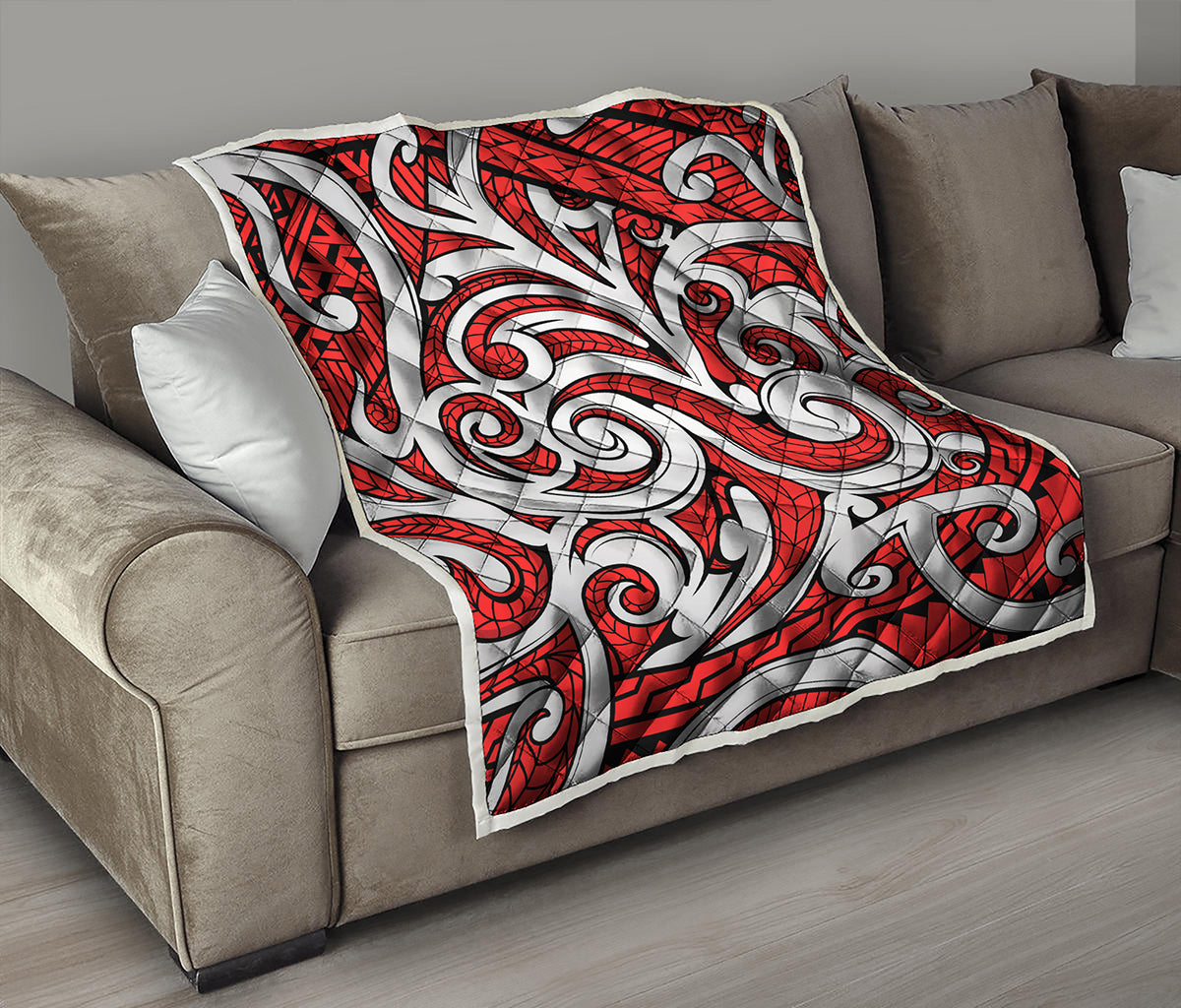 Maori Kowhaiwhai Tribal Polynesian Print Quilt