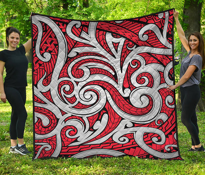 Maori Kowhaiwhai Tribal Polynesian Print Quilt