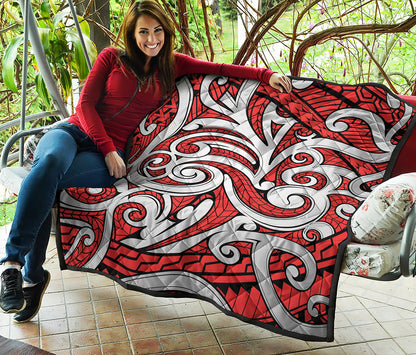 Maori Kowhaiwhai Tribal Polynesian Print Quilt