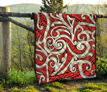 Maori Kowhaiwhai Tribal Polynesian Print Quilt