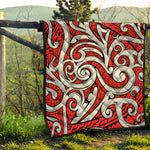 Maori Kowhaiwhai Tribal Polynesian Print Quilt