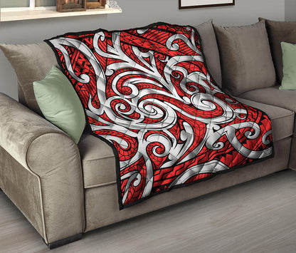 Maori Kowhaiwhai Tribal Polynesian Print Quilt