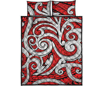 Maori Kowhaiwhai Tribal Polynesian Print Quilt Bed Set