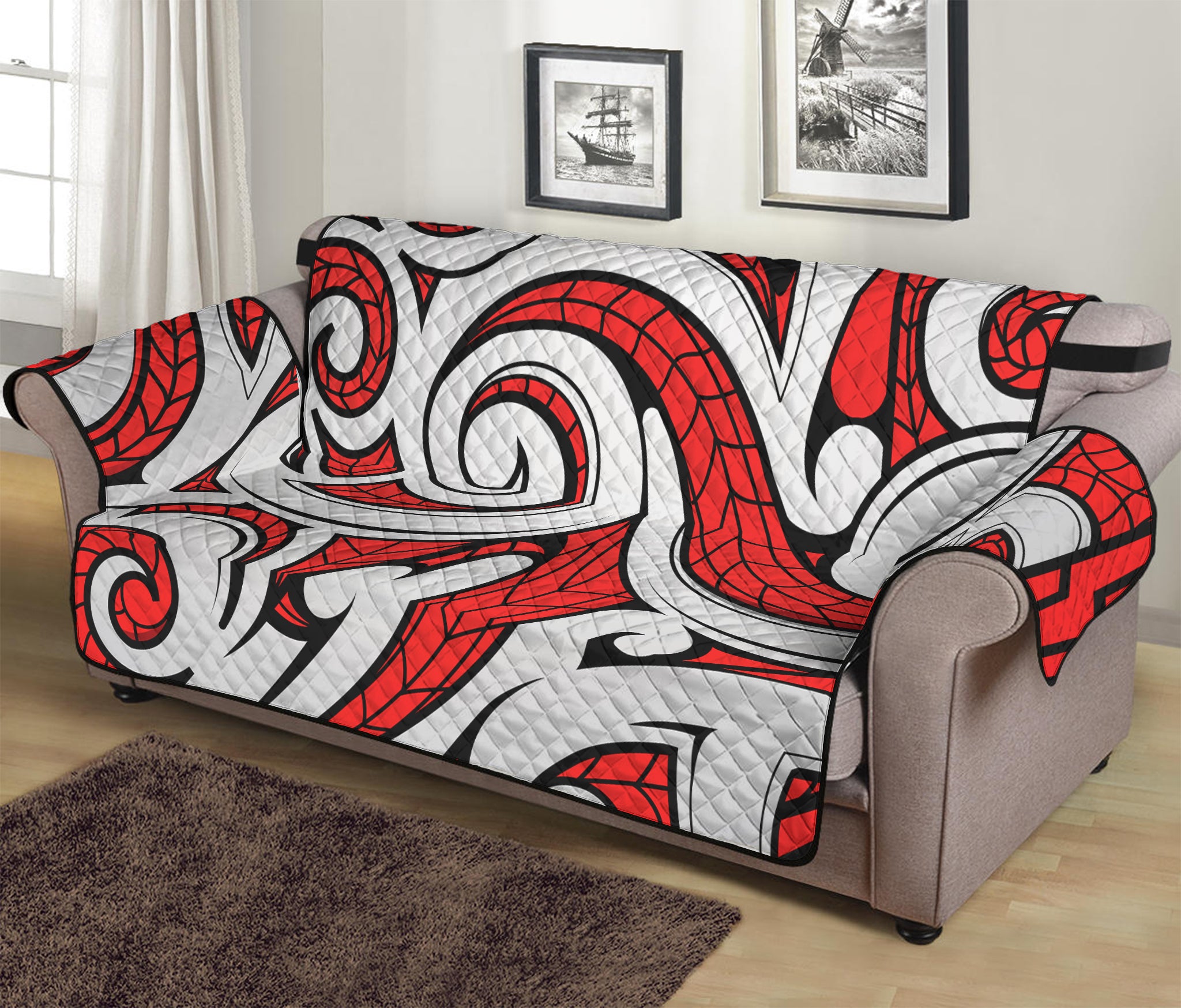 Maori Kowhaiwhai Tribal Polynesian Print Sofa Protector