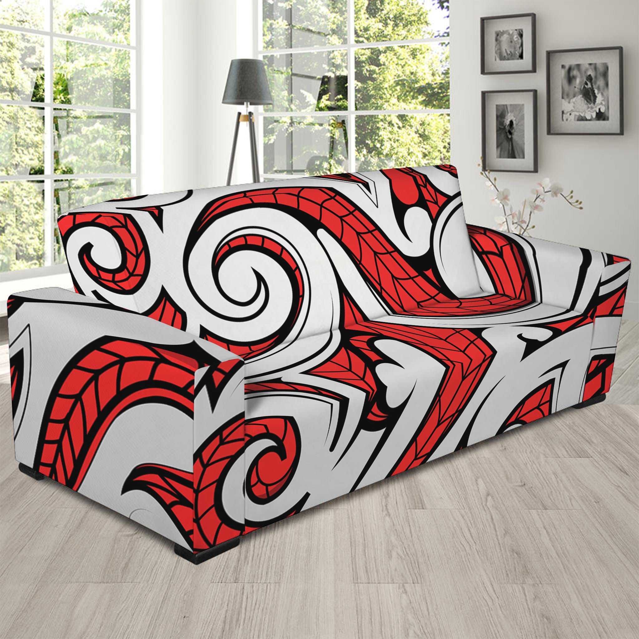 Maori Kowhaiwhai Tribal Polynesian Print Sofa Slipcover