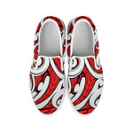 Maori Kowhaiwhai Tribal Polynesian Print White Slip On Shoes