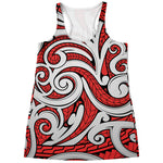 Maori Kowhaiwhai Tribal Polynesian Print Women's Racerback Tank Top