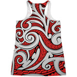 Maori Kowhaiwhai Tribal Polynesian Print Women's Racerback Tank Top