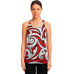 Maori Kowhaiwhai Tribal Polynesian Print Women's Racerback Tank Top