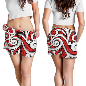 Maori Kowhaiwhai Tribal Polynesian Print Women's Shorts