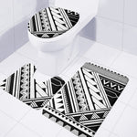 Maori Polynesian Tattoo Pattern Print 3 Piece Bath Mat Set