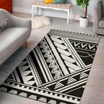 Maori Polynesian Tattoo Pattern Print Area Rug