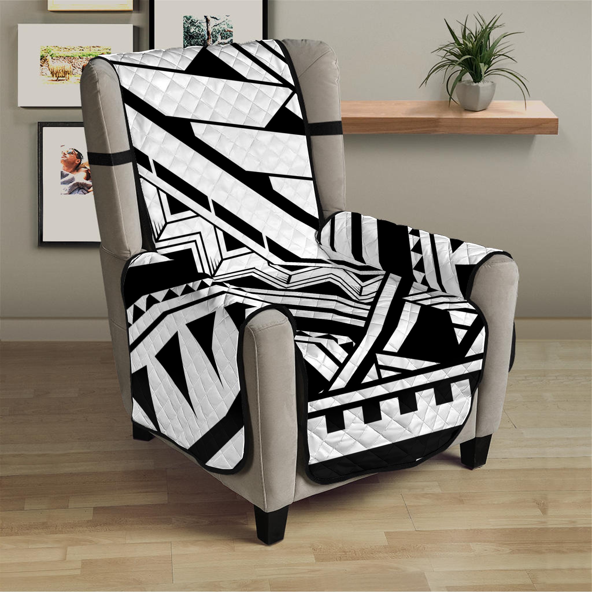 Maori Polynesian Tattoo Pattern Print Armchair Protector