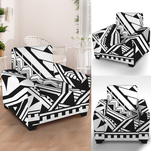 Maori Polynesian Tattoo Pattern Print Armchair Slipcover