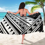 Maori Polynesian Tattoo Pattern Print Beach Sarong Wrap