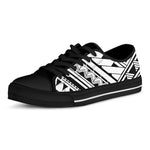 Maori Polynesian Tattoo Pattern Print Black Low Top Shoes