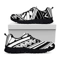 Maori Polynesian Tattoo Pattern Print Black Running Shoes