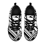 Maori Polynesian Tattoo Pattern Print Black Sneakers