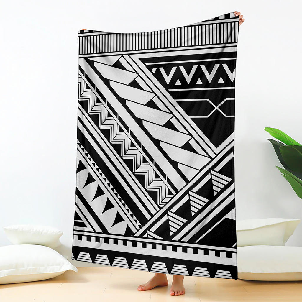 Maori Polynesian Tattoo Pattern Print Blanket