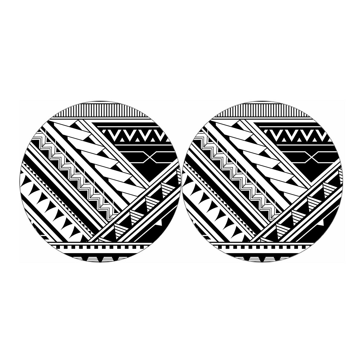 Maori Polynesian Tattoo Pattern Print Car Coasters