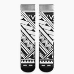 Maori Polynesian Tattoo Pattern Print Crew Socks