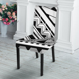 Maori Polynesian Tattoo Pattern Print Dining Chair Slipcover