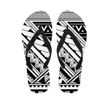 Maori Polynesian Tattoo Pattern Print Flip Flops
