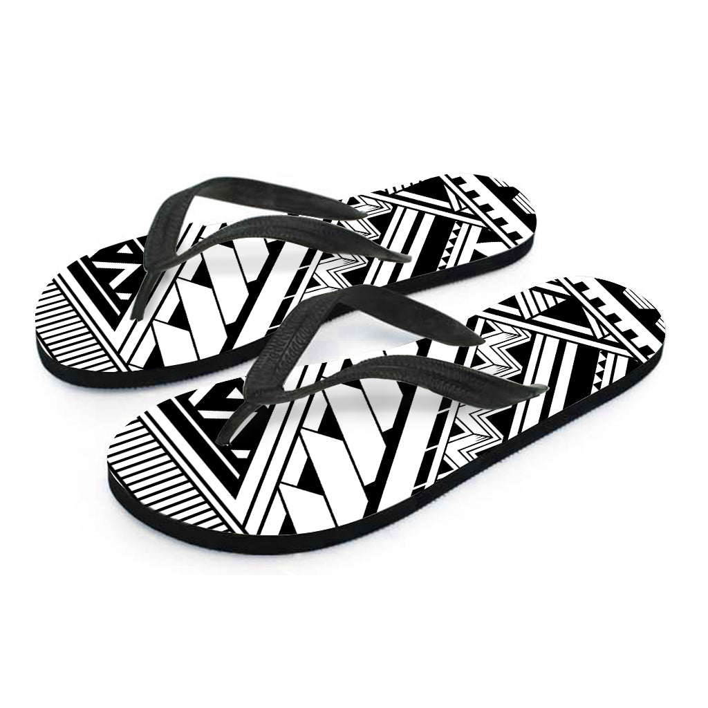 Maori Polynesian Tattoo Pattern Print Flip Flops