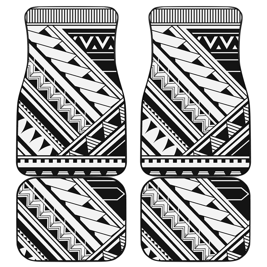 Maori Polynesian Tattoo Pattern Print Front and Back Car Floor Mats
