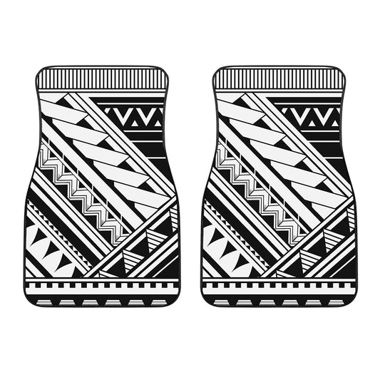 Maori Polynesian Tattoo Pattern Print Front Car Floor Mats