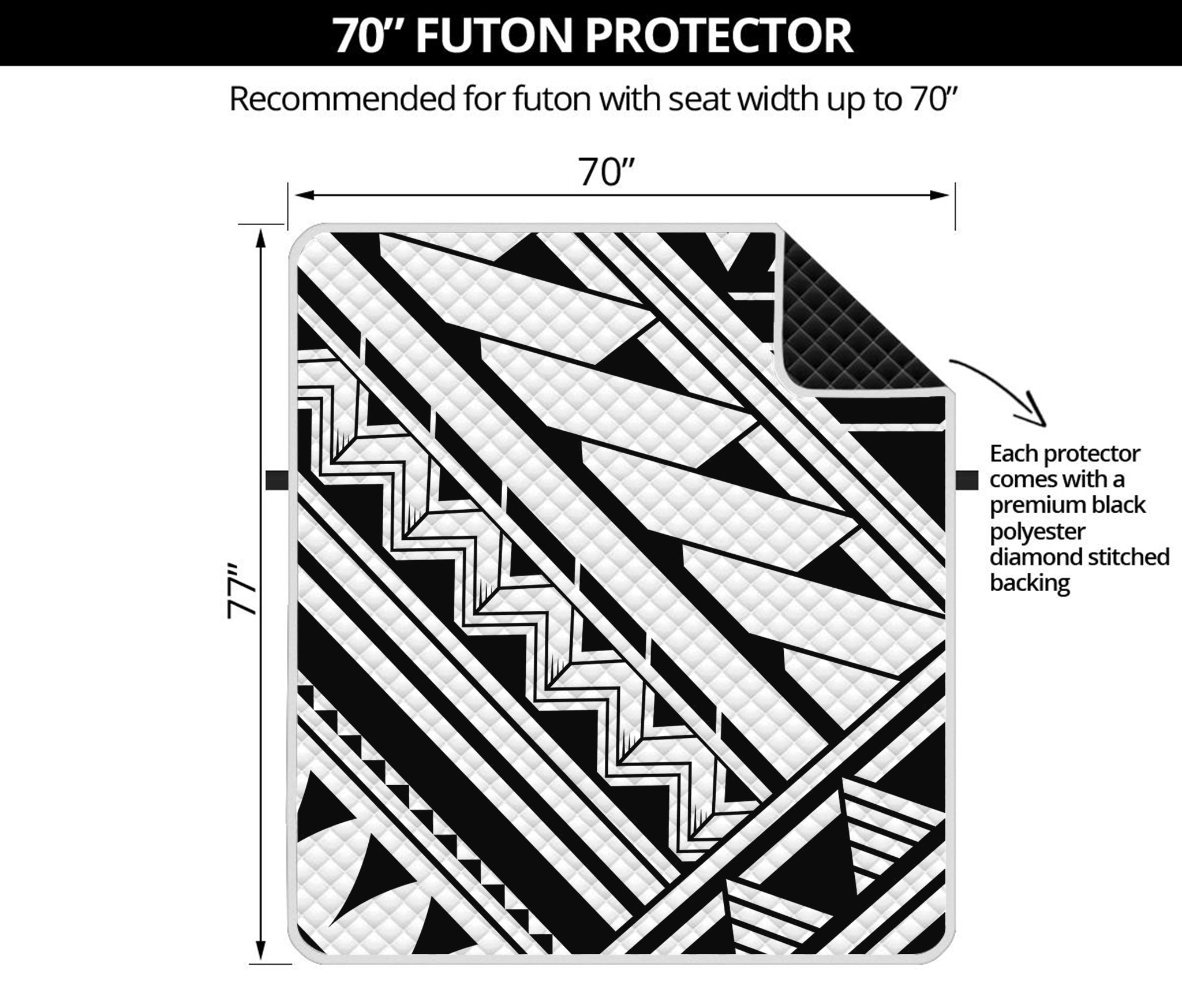 Maori Polynesian Tattoo Pattern Print Futon Protector