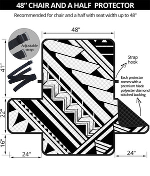 Maori Polynesian Tattoo Pattern Print Half Sofa Protector