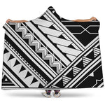 Maori Polynesian Tattoo Pattern Print Hooded Blanket