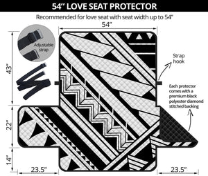 Maori Polynesian Tattoo Pattern Print Loveseat Protector