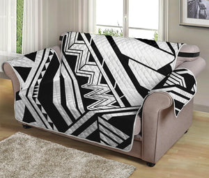 Maori Polynesian Tattoo Pattern Print Loveseat Protector