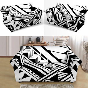 Maori Polynesian Tattoo Pattern Print Loveseat Slipcover