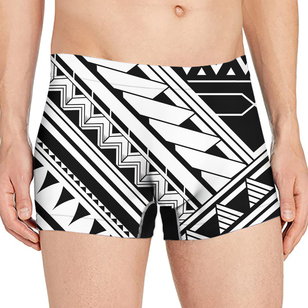 Maori Polynesian Tattoo Pattern Print Men's Boxer Briefs