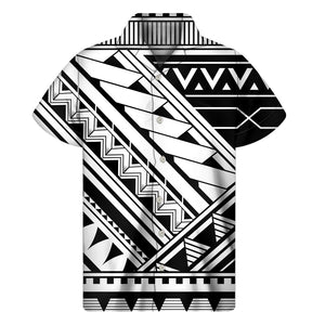 Maori Polynesian Tattoo Pattern Print Men's Short Sleeve Shirt